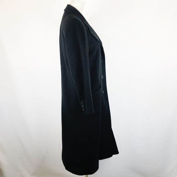 Marvin Richards Long Black Cashmere Wool Coat Sz 4 - Picture 5 of 8